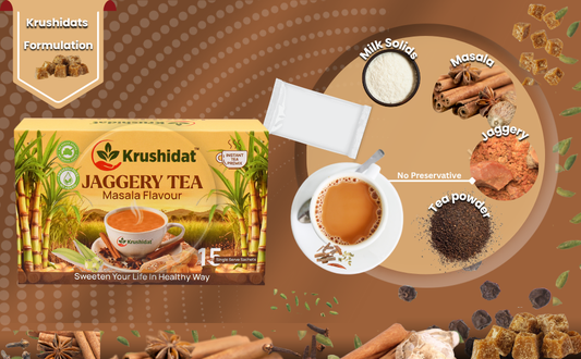 Masala jaggery tea premix - traditional Indian spiced tea with natural jaggery for energy and warmth