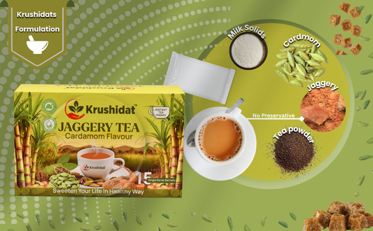 Cardamom jaggery tea premix - aromatic spiced tea blend with natural sweetness for daily wellness